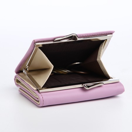 Women's wallet on the button, lilac color-4
