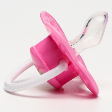Orthodontic dummy, silicone, from 0 - 3 months, "mushroom", pink color-4