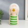 Polystone souvenir "Baby in a white baseball cap, with a gold bubble" Green strip 26x15x18 cm