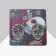Skull earrings shiny, silver color