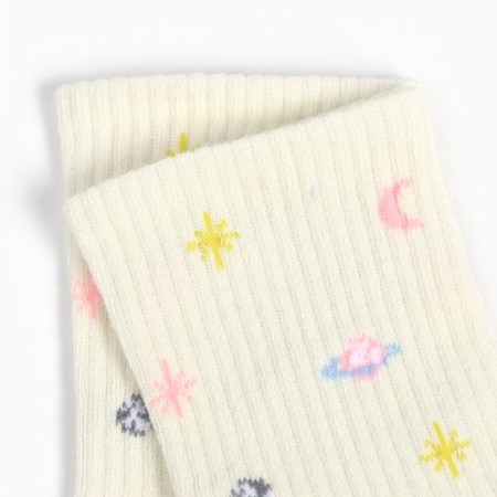 Women's socks, beige color/space, size 35-37-2