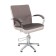 Armchair "Rimus", hydraulic lift, five -pound chrome, brown color, ivory kant