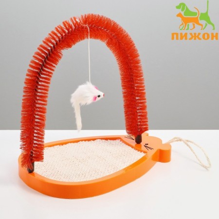Complex for cats with sisaler clawe, arch arch and mouse, brown