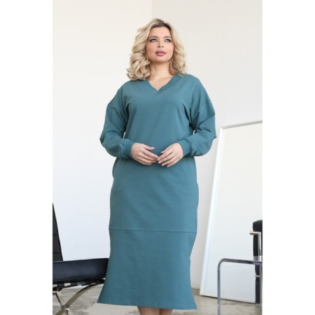 Female dress, size 54, turquoise color-14
