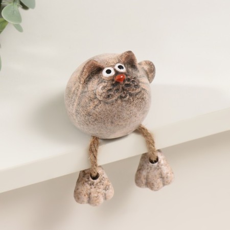 Souvenir Ceramics "Round cat with hanging paws" 4.9x4.8x5.3 cm-2