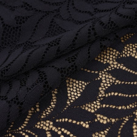 Lace elastic fabric, 185 mm × 2.7 ± 0.5 m, black color-1