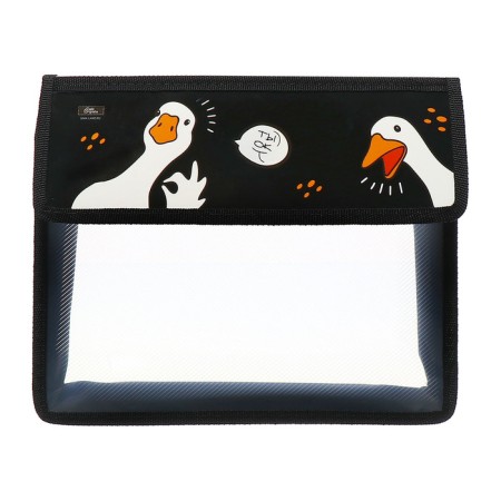 A5 notebook folder (230 x 190 x 50 mm), with Velcro valve, plastic/textiles, calligrata, "geese"