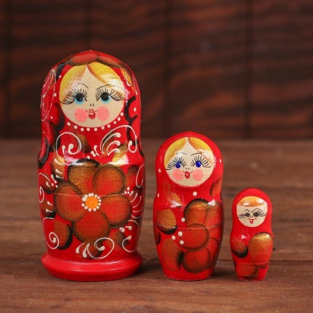 Matryoshka 3 in 1, painted, mix