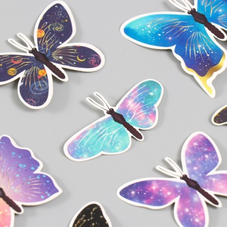 Butterflies cardboard "Cosmos" set 12 pcs h = 4-10 cm-5