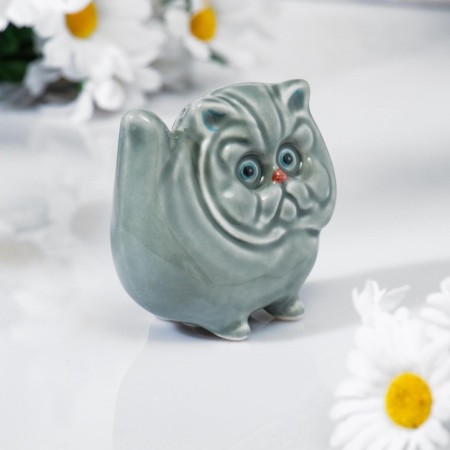 Souvenir "Cat Pers", 7.5x8cm, Gzhel, Gray Color-5
