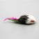 Fur "fluffy" with feathers 7.5 cm, mix of flowers