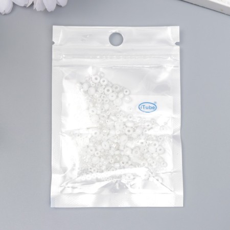 Glass beads 6/0-15/0 "Asshletes White" d = 1.5-4 mm, nr 10gr-2