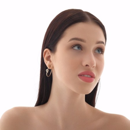 Classic rehearsal earrings, d = 2.5 cm, silver color-1