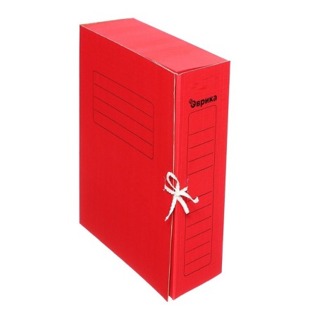 Archival folder with A4 Calligrata ties, 100 mm, micro -frong cardboard, up to 900 sheets, red-2