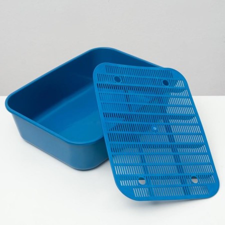 Sima toilet with an side + grid + scoop 30 x 39 x 13.5 cm Blue Fix-4