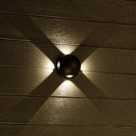 Lamp wall -mounted invoice Duwi Nuovo 103x103x77mm 4W plastic 3000k IP 54 Black 4 rays 990523-8