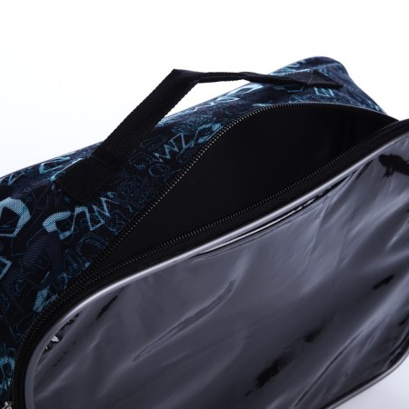 Cosmetic bag with lightning, black/blue color-2