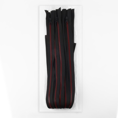 Lightning "Tractor", No. 5, detachable, automatic lock, 60 cm, black/burgundy color-2