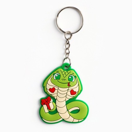 New Year keychain, for keys, rubber "New Year", mix, 4 pcs-14