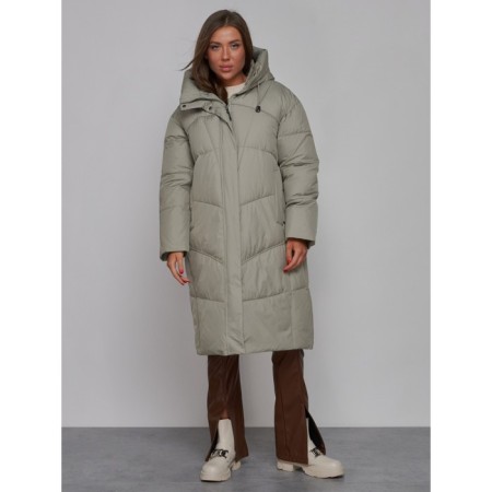 Coat insulated winter female, size 44, green color