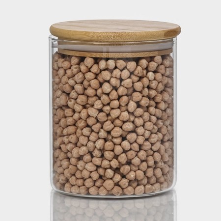 Glass Bank for bulk products with a bamboo cover "Eco", 700 ml, 10 × 12.5 cm-3