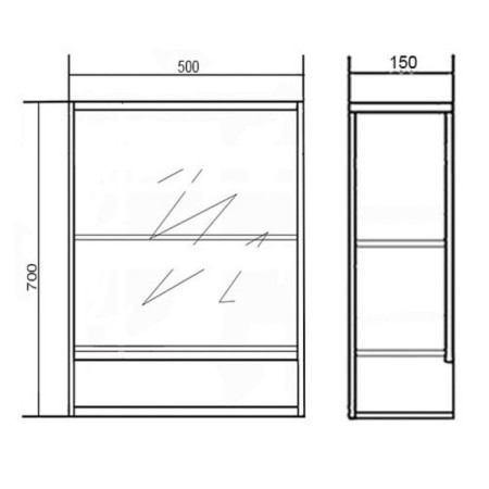Cabinet-mirror flora 50, sonoma color, 15 x 50 x 70-1