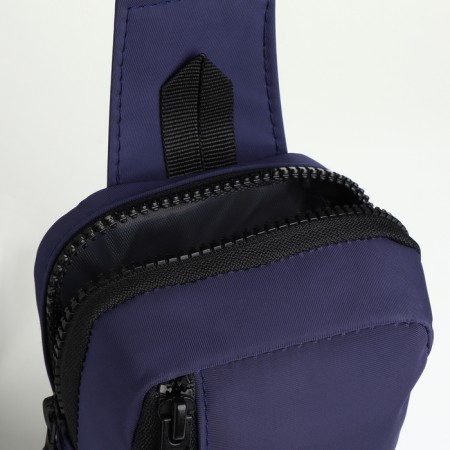 Slong bag from textiles, blue color-3