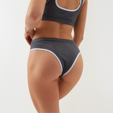 Female set (top, panties) dark gray color, size 46-48-10