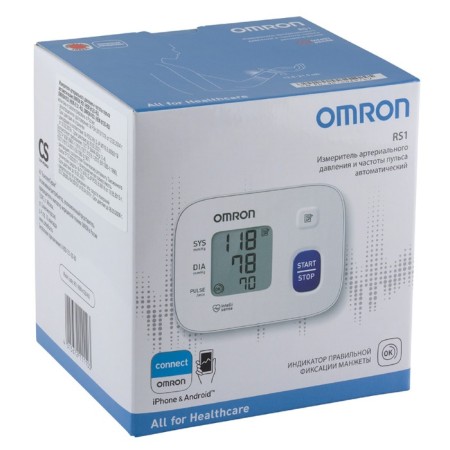 Tonometer on the wrist Omron RS1 Hem-6120-RU, automatic, cuff 13.5-21.5, 2HAAA-1