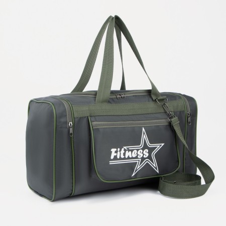 Sports bag, lightning department, 3 outer pockets, long belt, green color