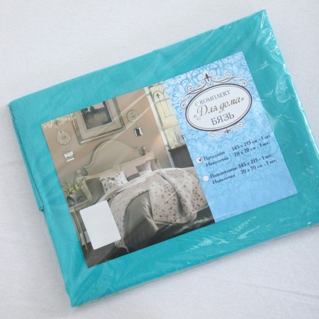 Set 1.5SP emerald 3-8 (sheet 150x215cm, pillowcase 70x70cm) calico, 120g/m, HL100%-5