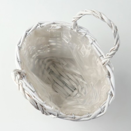 Wicker basket, 24 x 17/24 cm, white, willow-3