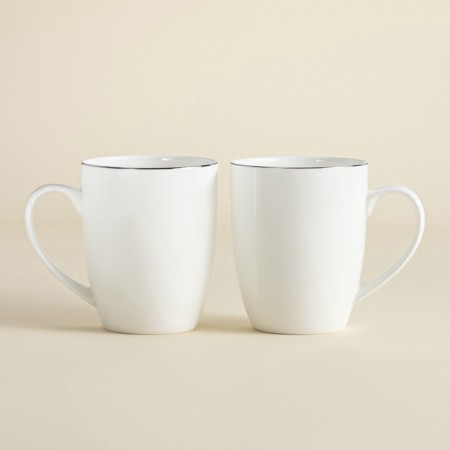 Sl Home Cascan, 380 ml, 11.8 × 8.5 × 10.4 cm, set 2 pcs, bone porcelain, white-2