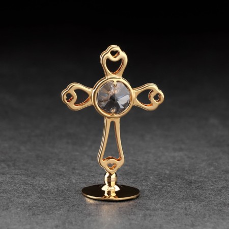 Souvenir "Cross", small, on a stand, with crystals, 4.5x2x6 cm