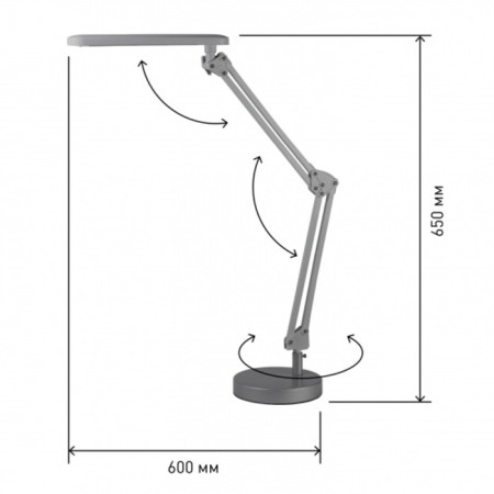 NLED-440-7W-S tablespoon LED on a clamp, with the base, the color of silver-2