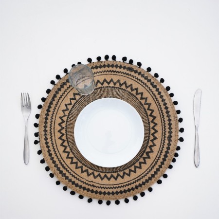 Serving napkin on the table "Africa", 38 × 38 cm, black color-5