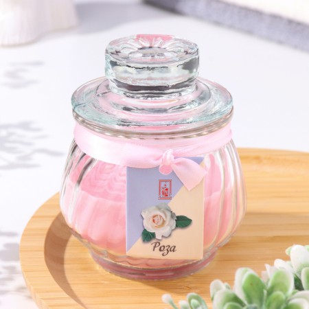 Aromatic “pot” candle 9x7.5cm, rose