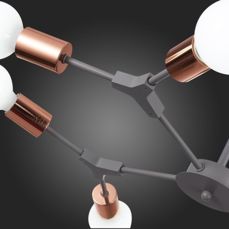Ceiling EVOLUCE lamp. Sle106403-08. Palare. 8x60 watts, E27, 69.5x69.5x35.5 cm, gray color, pink gold-13