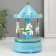 Musical mechanical souvenir "Carousel 4 horses" Blue 9.6x9.6x15.5 cm