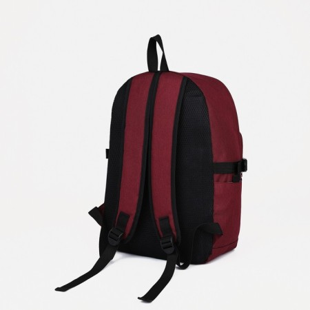 School backpack from lightning textiles, Fulldorn, 2 pockets, burgundy color-3