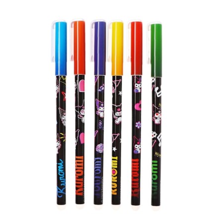 A set of gel pens 6 colors Kuromi, a needle node 0.5 mm, with erased ink-1