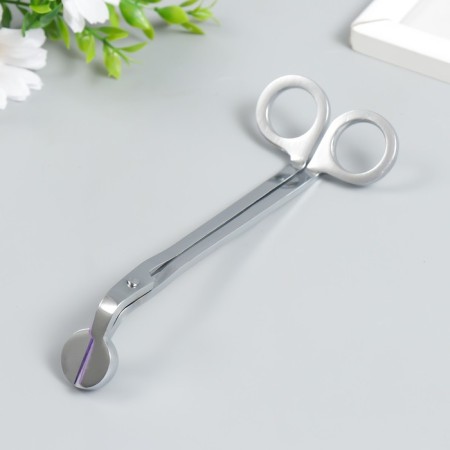 Scissors for candles stainless steel silver 6x17 cm
