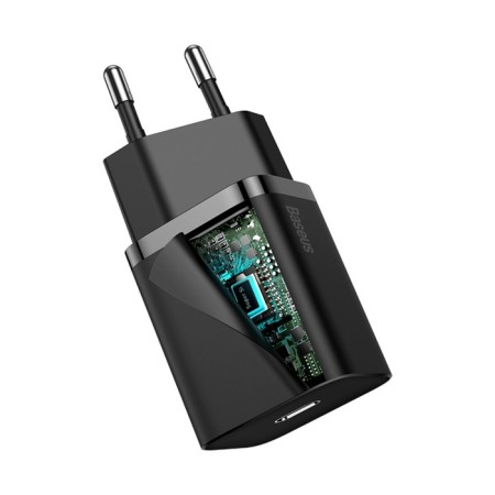 Network charger Baseus, Type-C, 3 A, PD 3.0+QC 3.0, Black-2