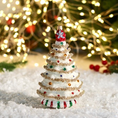 Christmas tree decoration "Christmas tree" White, 15 cm
