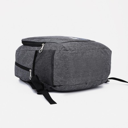 Male backpack on a zipper, 3 outer pockets, gray color-4