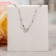 Pendant "Flame", white color in silver, 45 cm