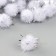 A set of parts for the decor "Bombs with a shine" set 100 pcs., Size 1 pcs: 1 cm, white-silver color