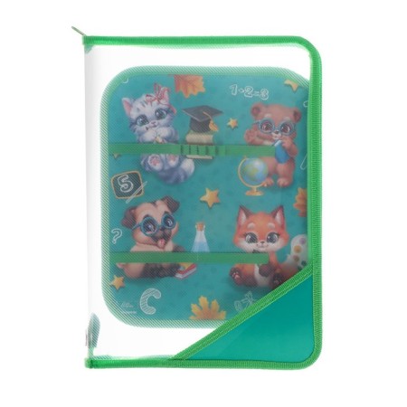 Labor folder A4, 325 x 230 x 25 mm, lightning around, folding bar, plastic, PTR-1, calligrata "animals"-2