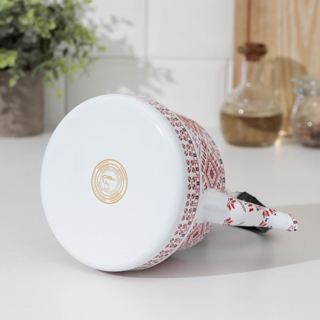 Emphadished kettle "Scandinavia", 1.1 l, 19 × 14 × 21 cm, induction, white color-3