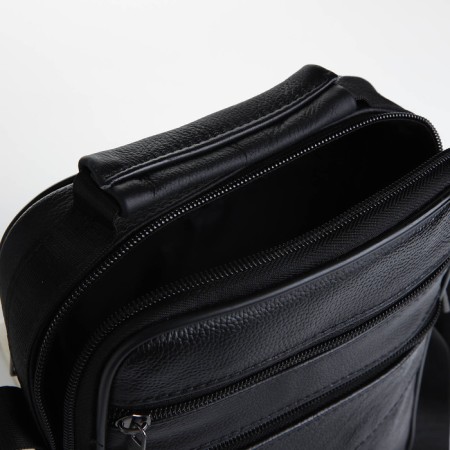 Male bag on lightning, long belt, black color-4